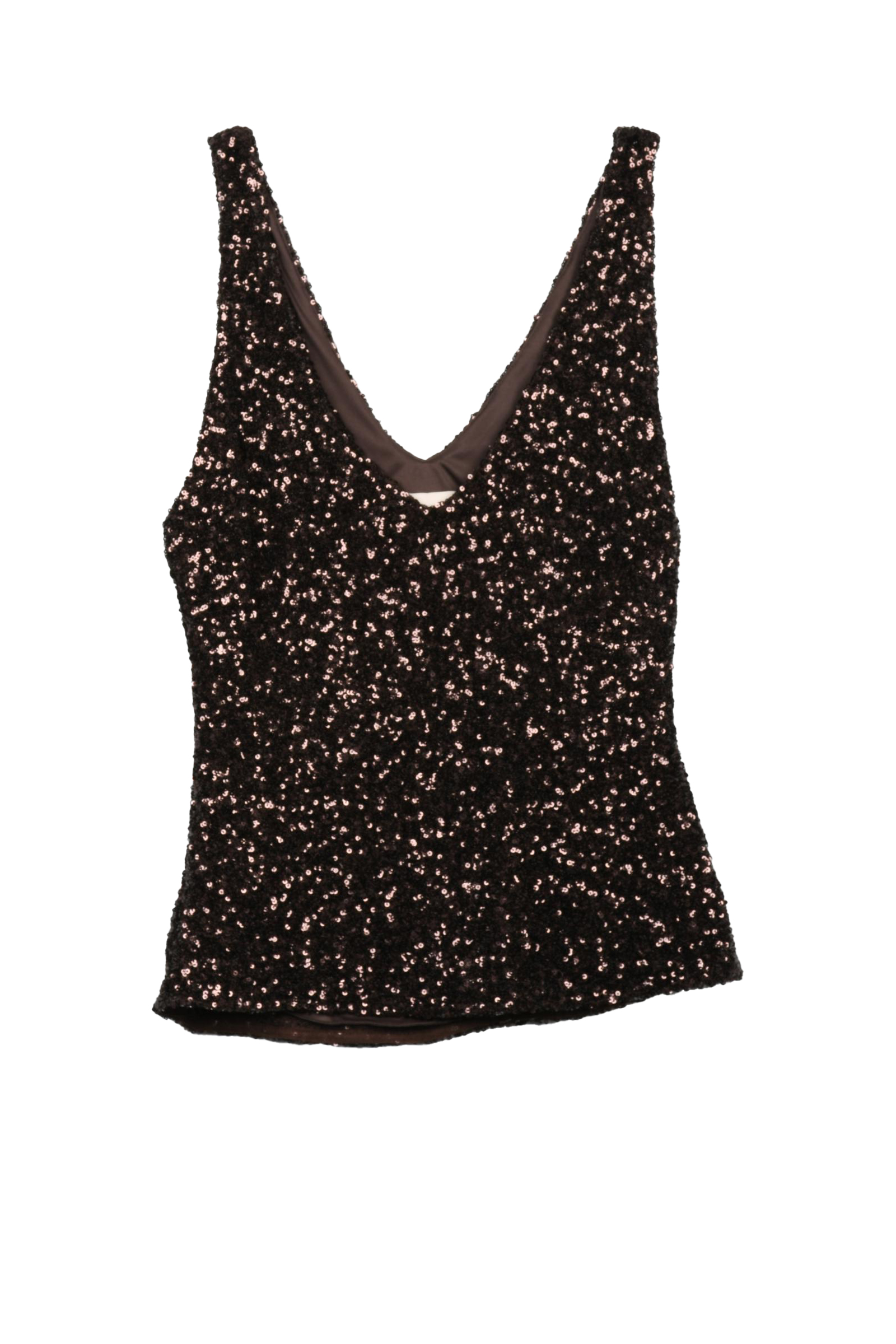Top Paillettes Marrone