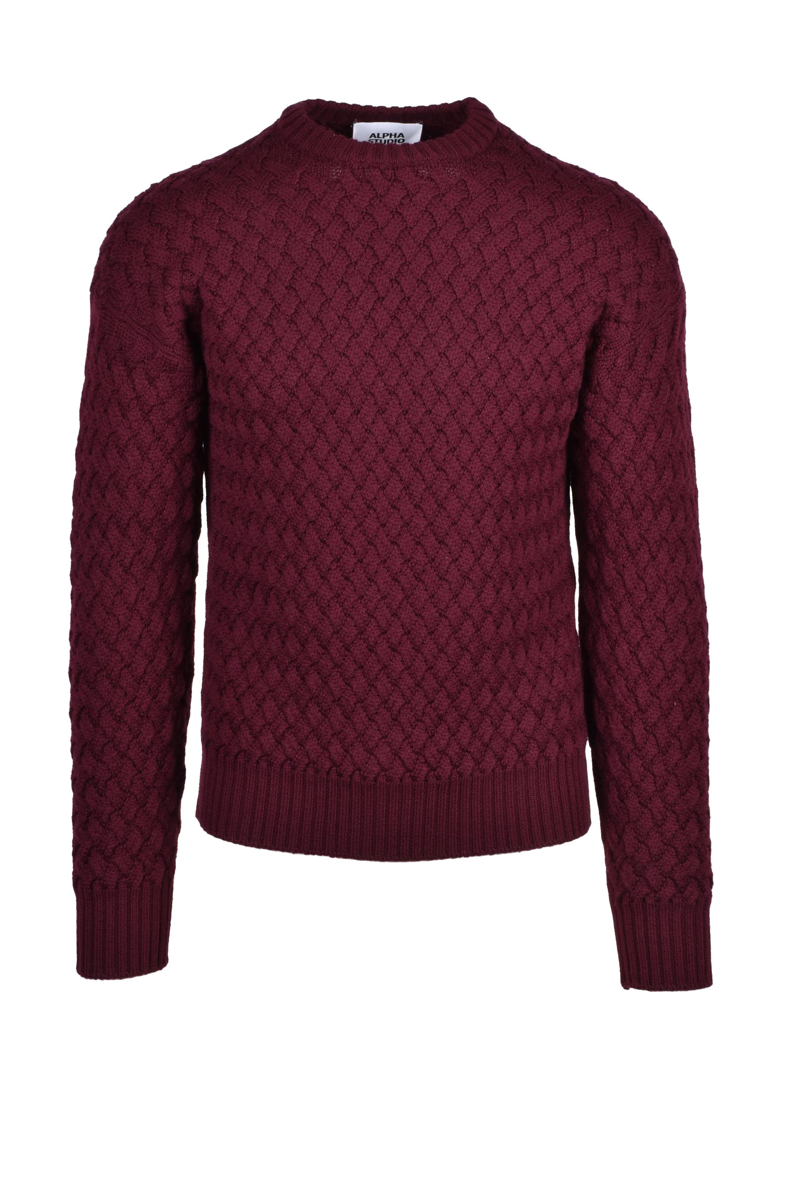 Maglione Intrecciato Rosso