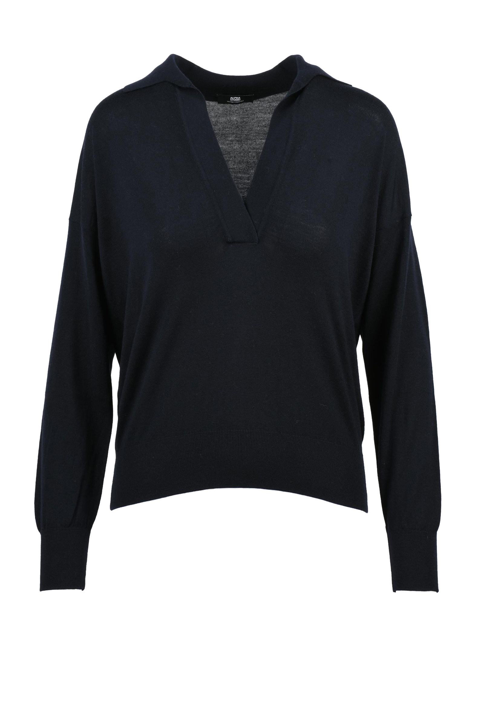 Polo in Maglia Blu