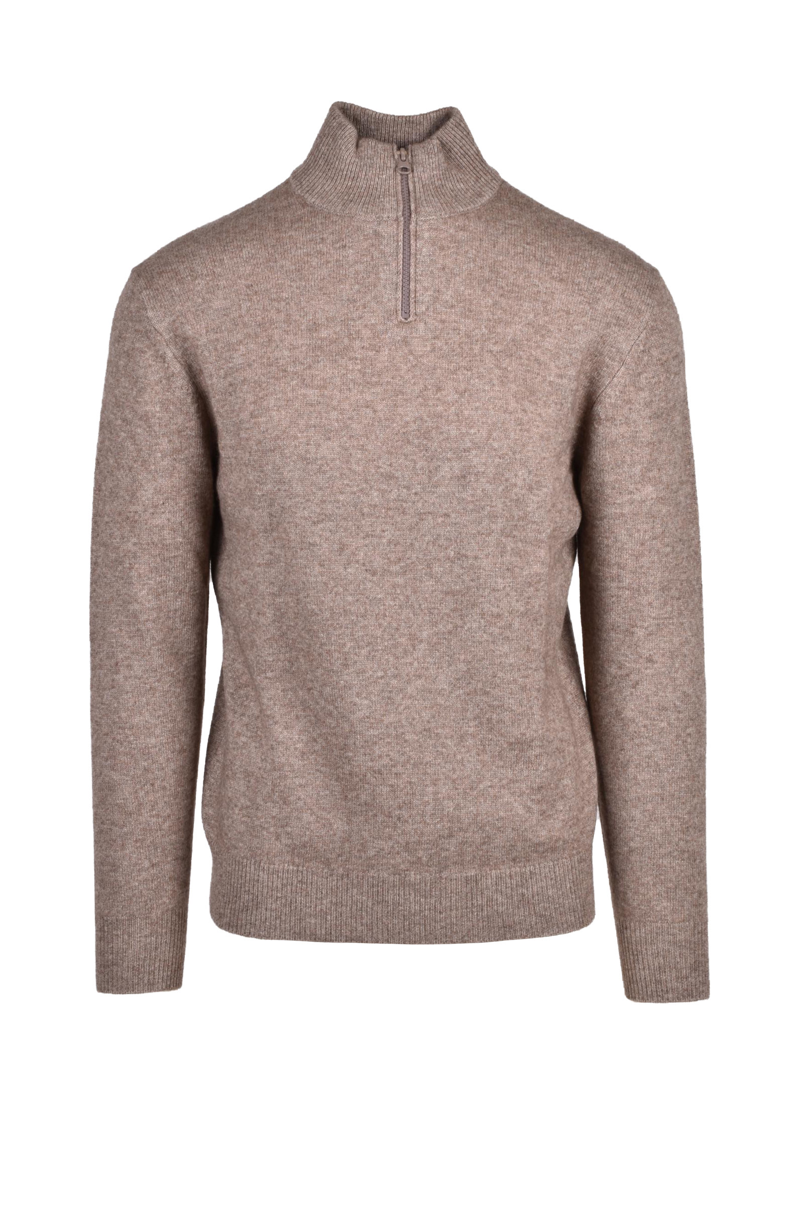 Pullover con Zip Beige