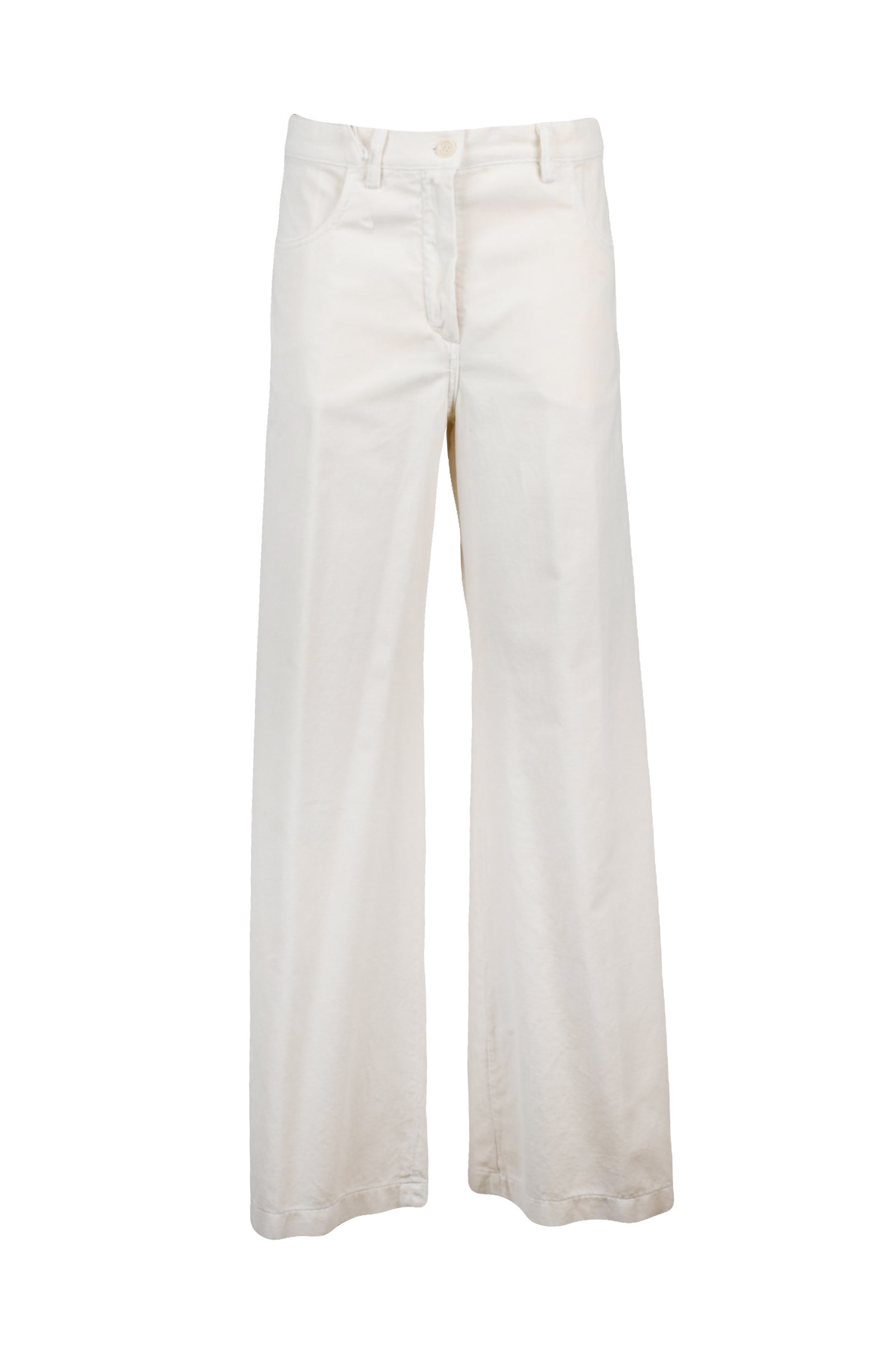 Pantalone in Velluto Bianco