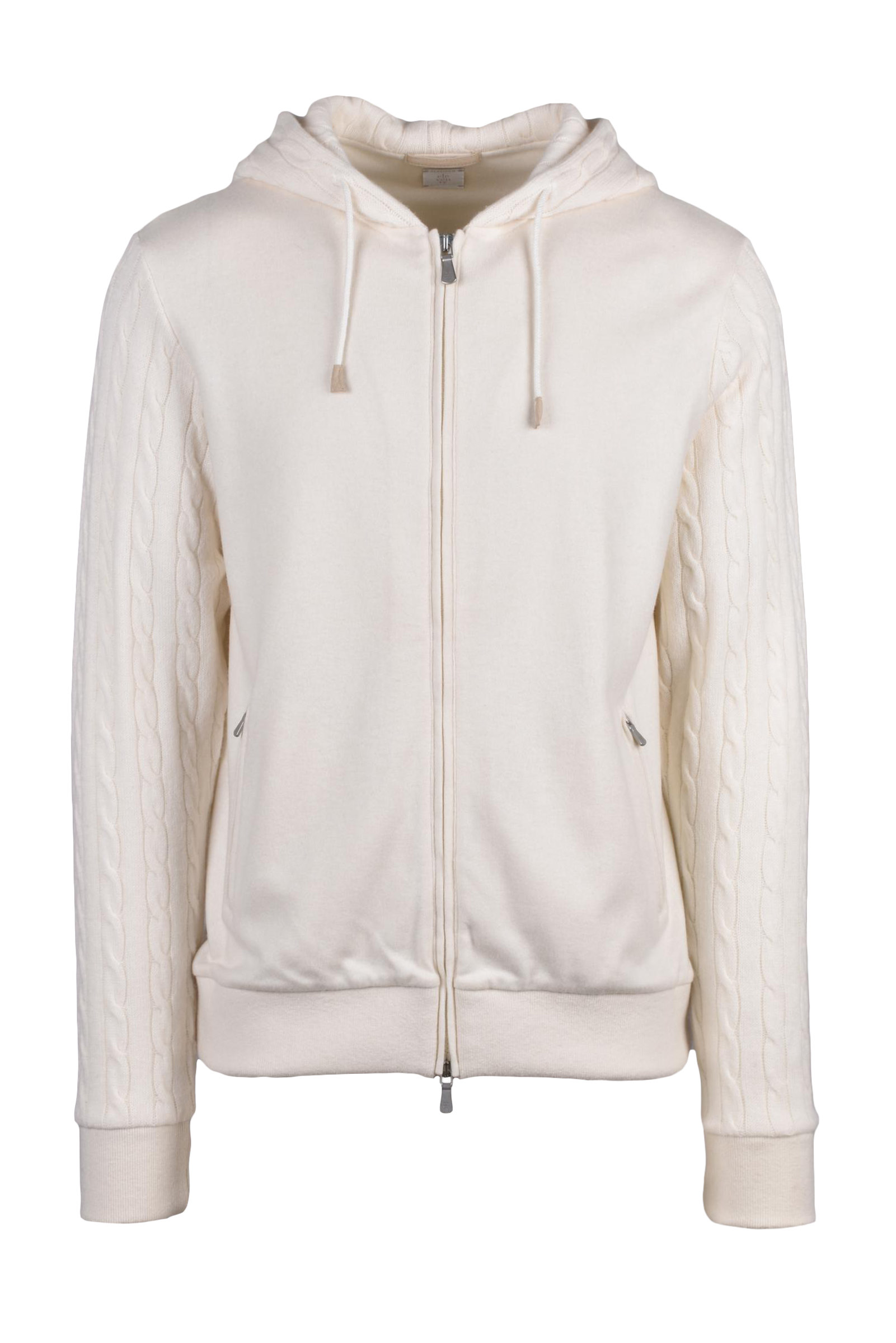 Felpa con Zip Bianco
